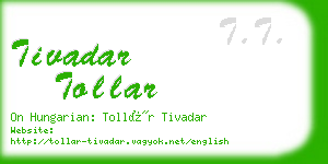 tivadar tollar business card